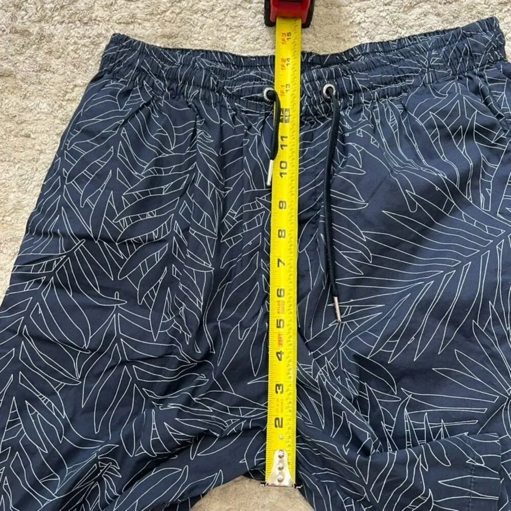 Armani Exchange Drawstring Waist Blue White Palm Print Shorts Mens Size 30